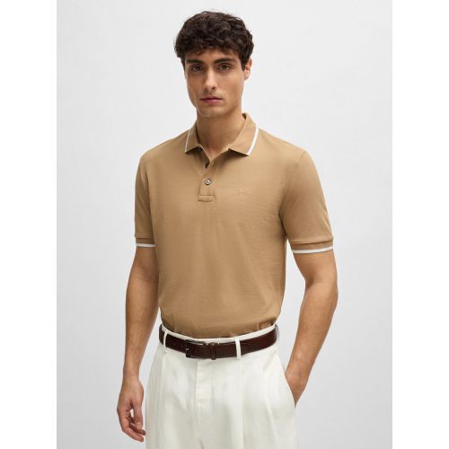 Boss Men's Beige Parlay 190 Polo Shirt Medium