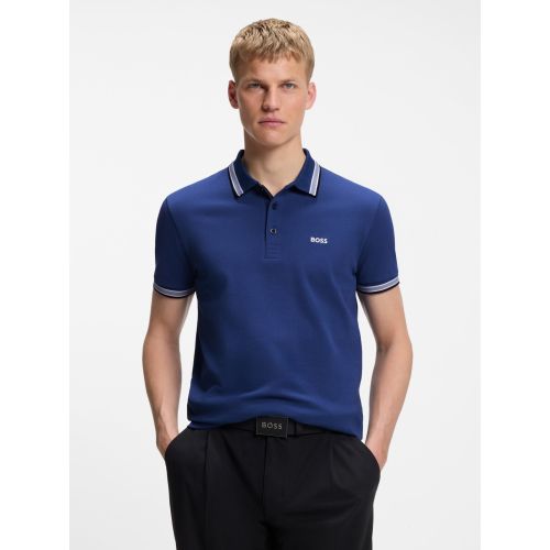 Boss Men's Blue Paddy Polo Shirt Medium