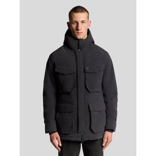 Lyle And Scott Men's Black Ice Tactical Wadded Parka Large