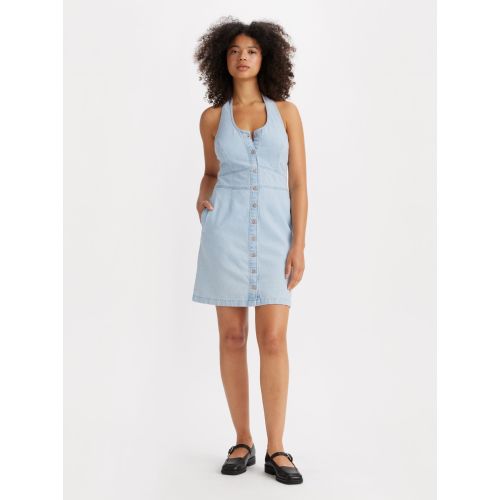 Levis Women's Blue Levi's Celebrate The Moment Drs Janeesah Halter Dress