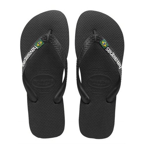 Havaianas Unisex Kids Black Kids Logo Flip Flop