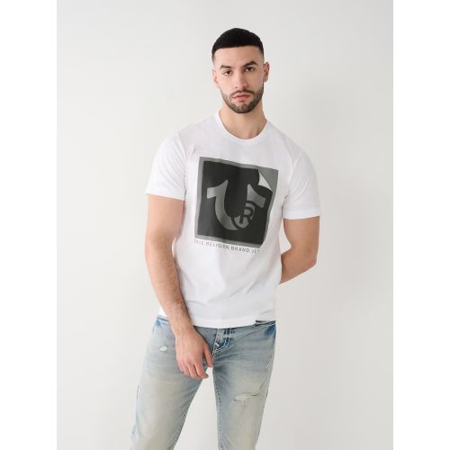 True Religion Men's White Horseshoe Logo T-Shirt