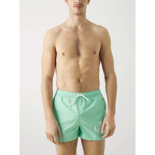 Calvin Klein Men's Green Cabbage Ckj Monogram Swim Short