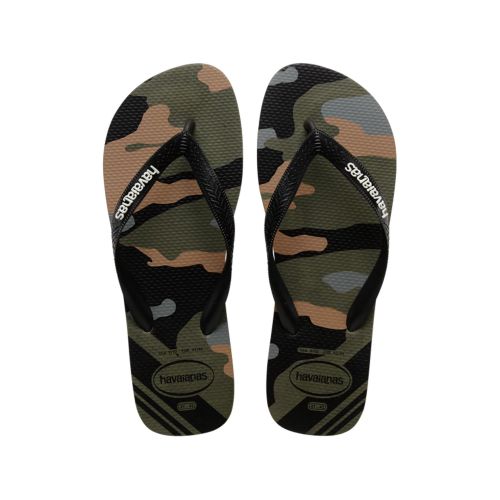 Havaianas Unisex Green Camo Logo Top Flip Flop