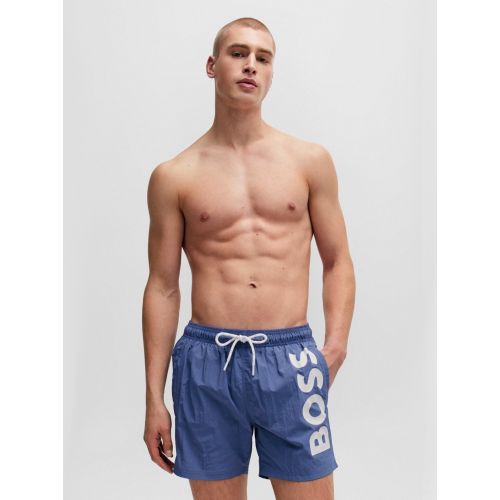 Boss Men's Blue Open Octopus Swim Short