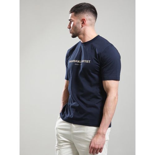 Marshall Artist Mens Navy Coastal Erosion T-Shirt