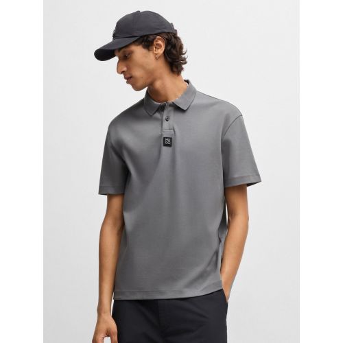 Hugo Men's Grey Open Deabono D Interlock Polo Shirt
