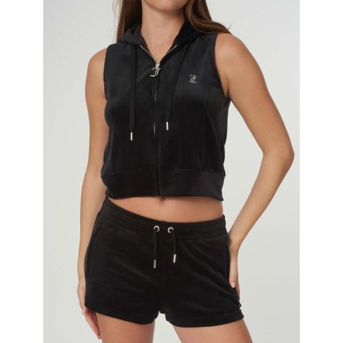 Juicy Couture Women's Black Gilly Velour Gilet