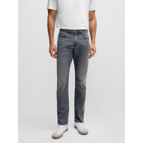 Boss Men's Grey Dark Delaware Slim Fit Jean