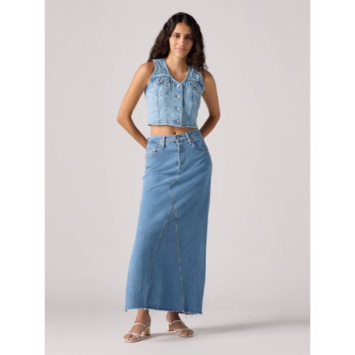 Levis Women's Blue Levi's Artist Divided Long Slit Skirt