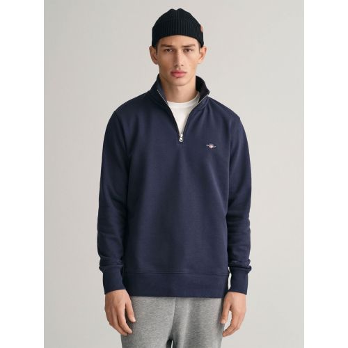 Gant Men's Blue Evening Shield Half Zip Sweatshirt