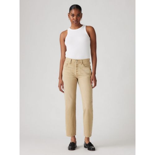Levis Women's Beige Levi's Scraped Travertine Stf 501 Crop Jean