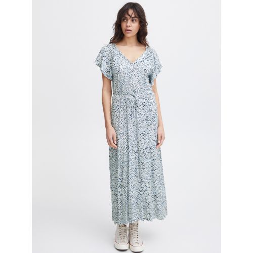 Ichi Women's Blue Della Robbia Dot Aya Dress