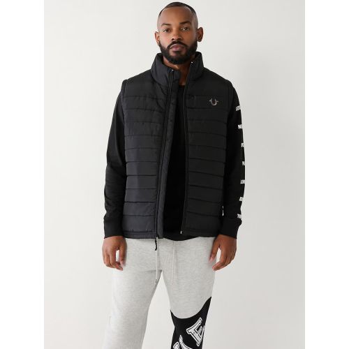 True Religion Men's Black Jet Horseshoe Puffer Vest