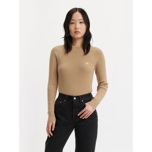 Levis Women's Beige Levi's Travertine Rib Crew Sweater