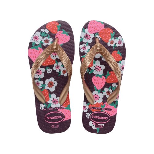 Havaianas Unisex Kids ["Multi","Blue"] Kids Eggplant Rose Flores Flip Flop