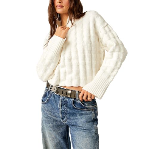 Free People Women's Off-White Ivory Soul Searcher Jumper