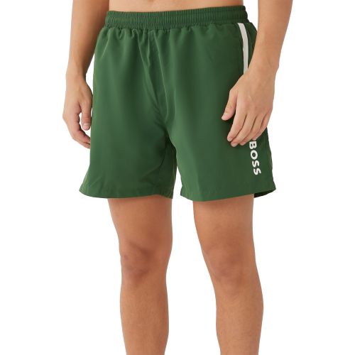 Boss Men's Green Open Dolphin Swim Short
