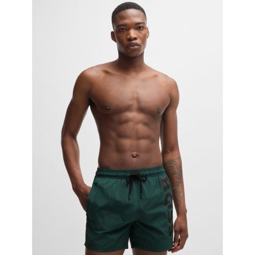 Boss Men's Green Open Octopus Swim Short