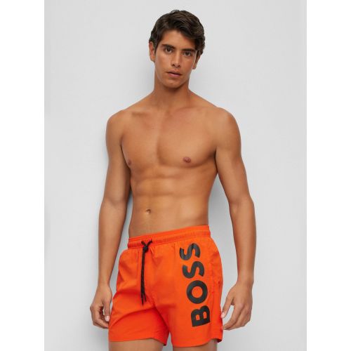 Boss Men's Orange Bright Octopus Swim Short