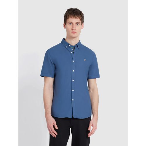 Farah Men's Grey Cold Metal Brewer Button Down Shirt