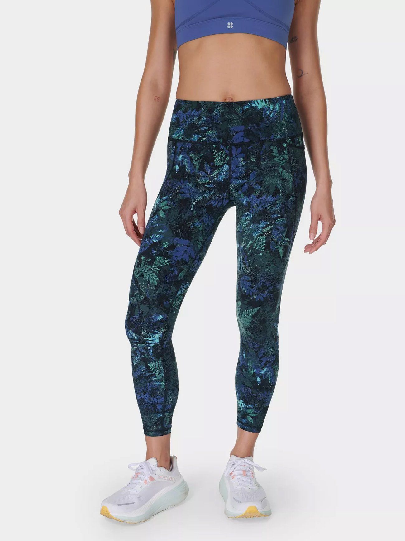 Sweaty Betty Womens Green Forest Print Power 7/8 Workout Legging