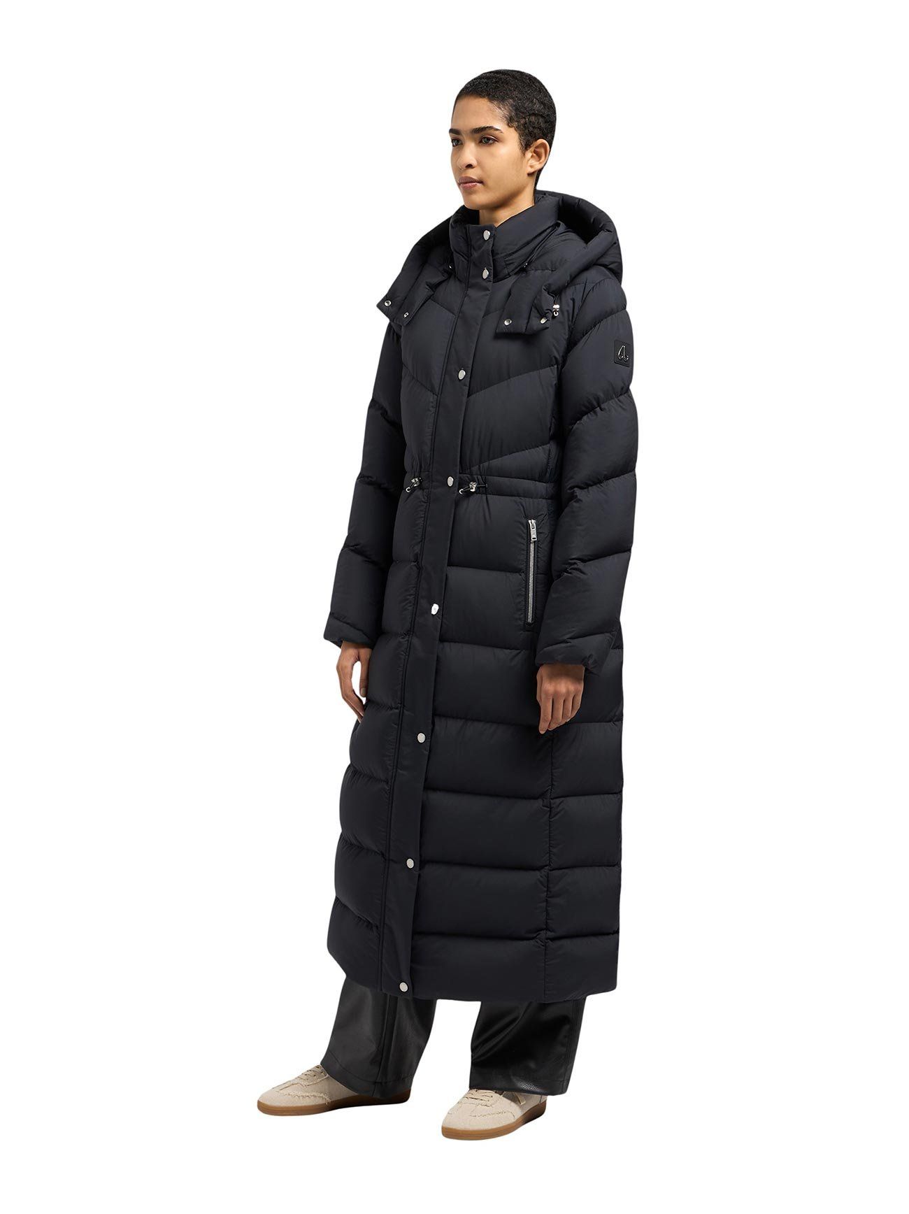 Moose Knuckles Womens Black Belle Cote Long Puffer Jacket | Designerwear