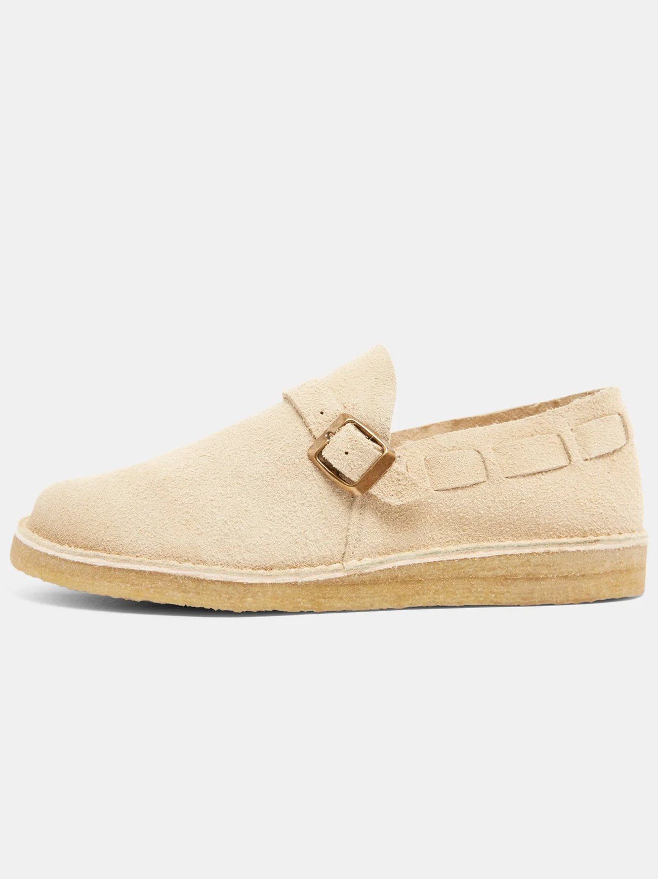 Yogi Sand Brown Corso Suede Buckle Monk Shoe | Designerwear 