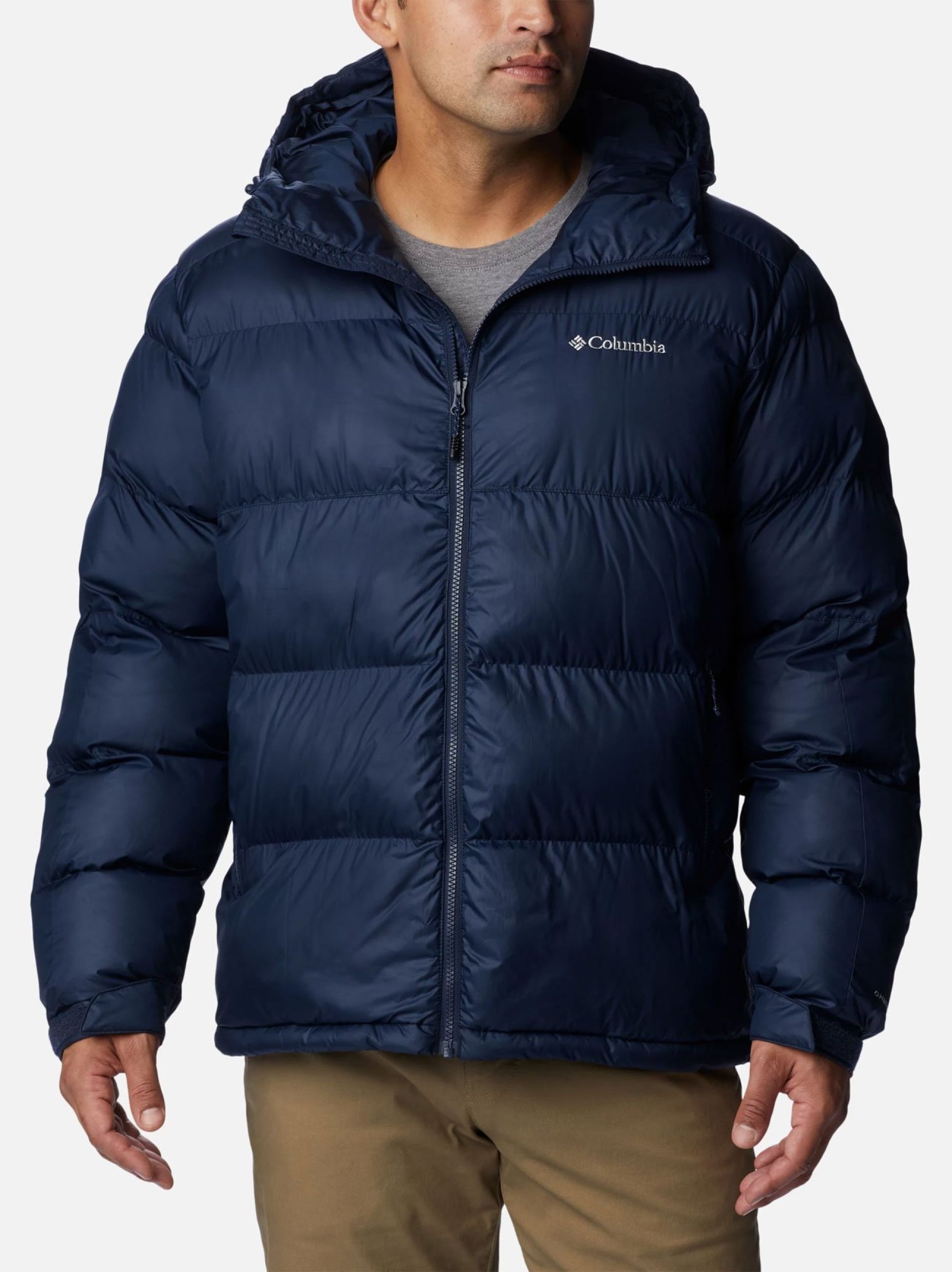 Columbia Mens Collegiate Navy Pike Lake II Hooded Puffer Jacket