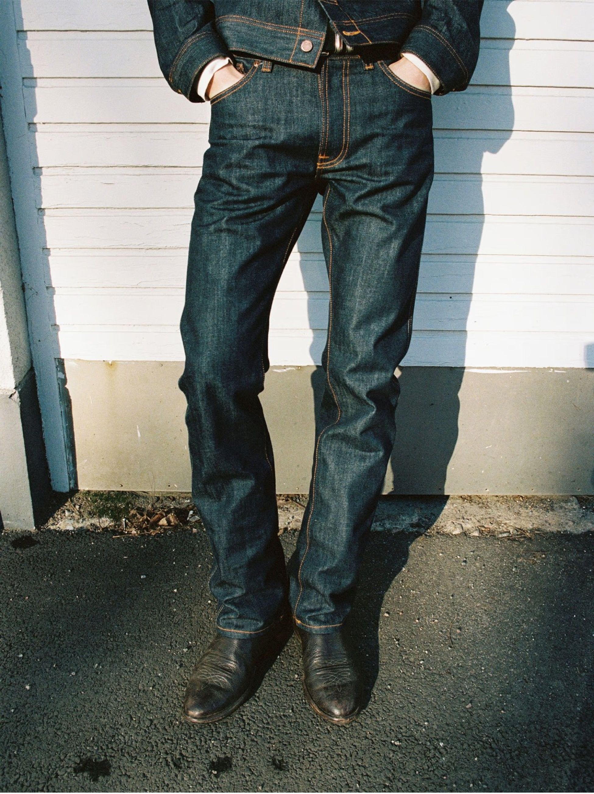 Nudie Jeans Mens Dry Streaky Slim Jim Jean | Designerwear