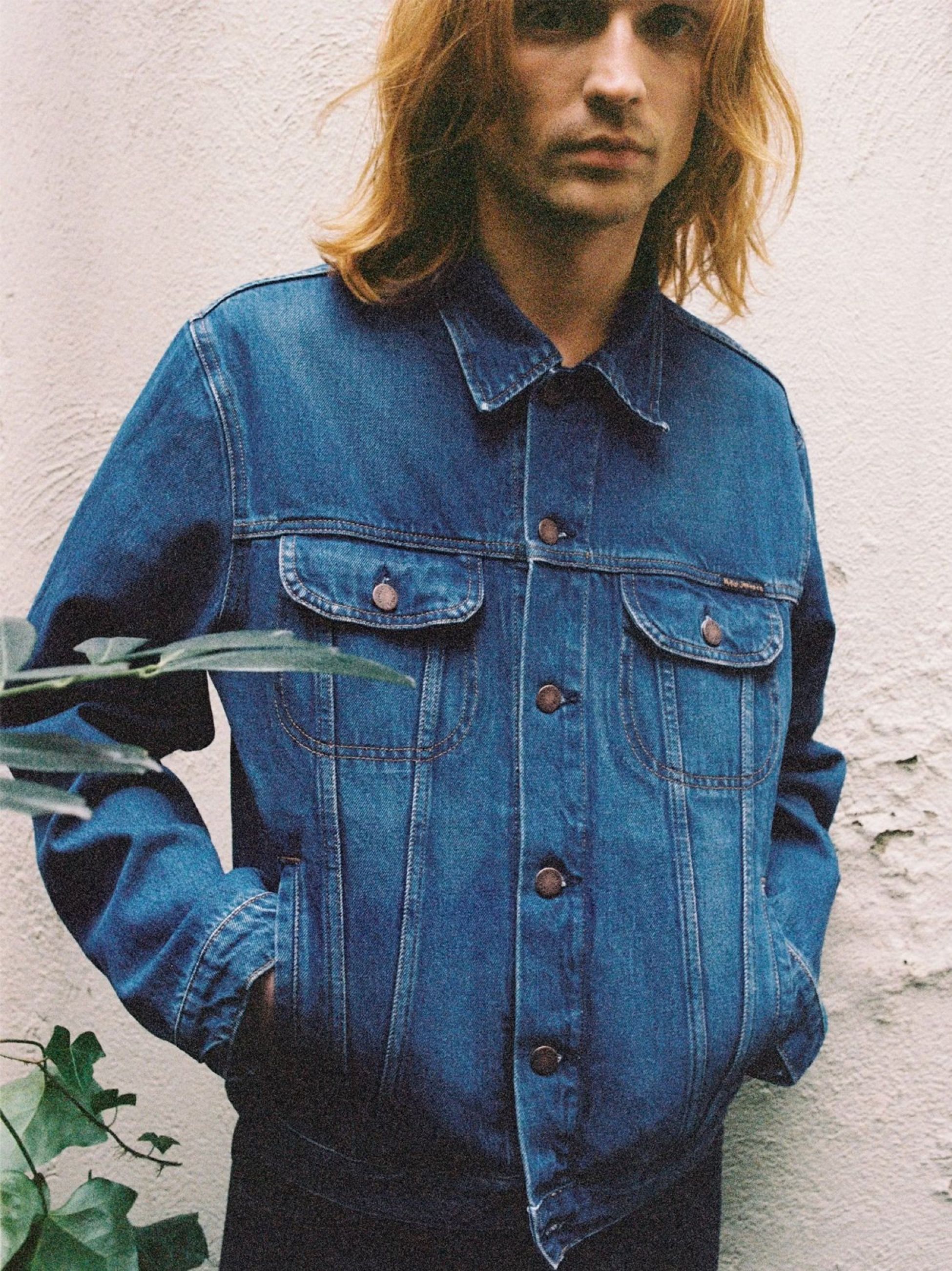 Nudie Jeans Mens Mid Blue Danny Greasy Denim Jacket | Designerwear