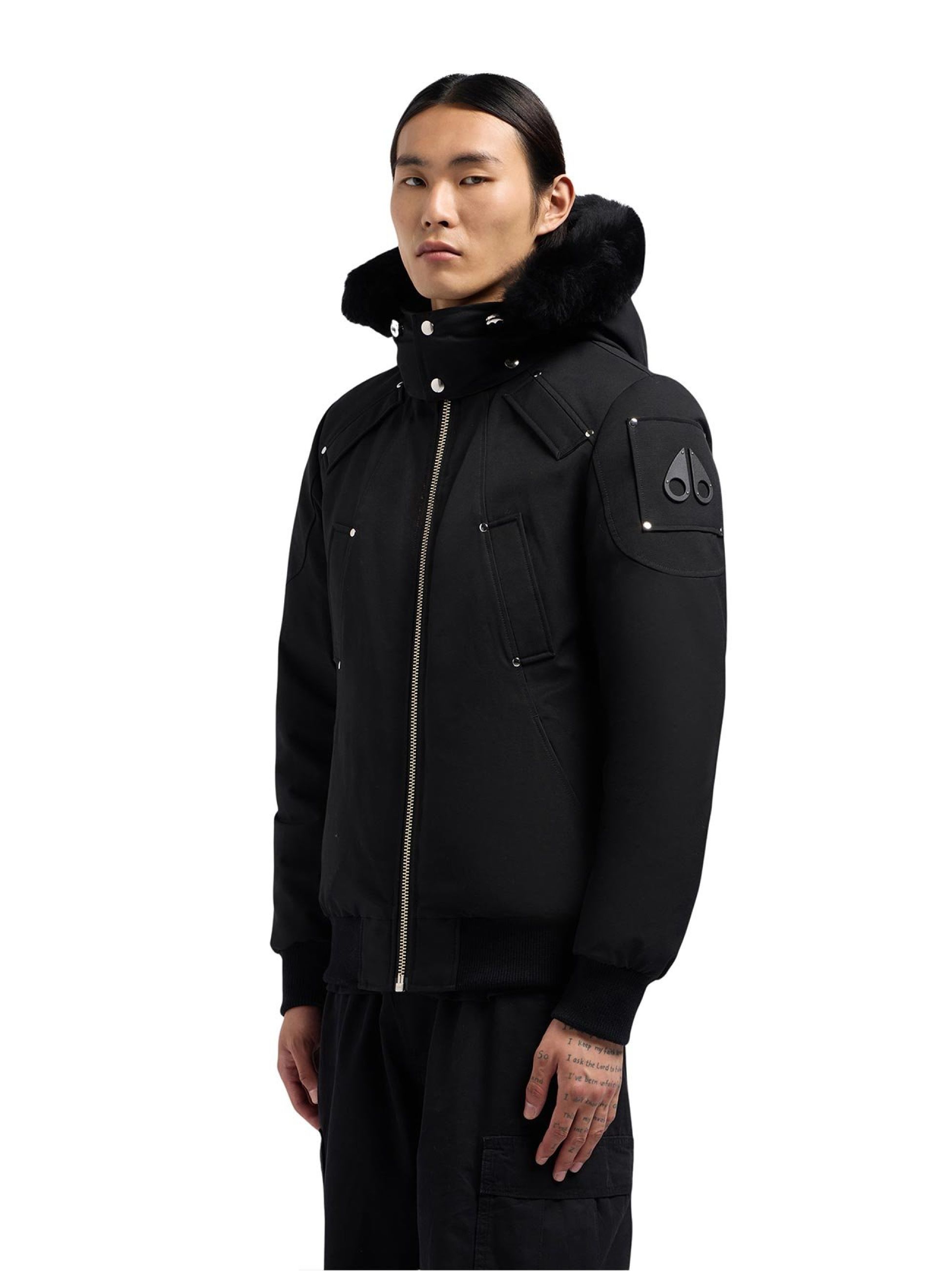 Moose Knuckles Mens Black Original Ballistic Bomber Neoshear 