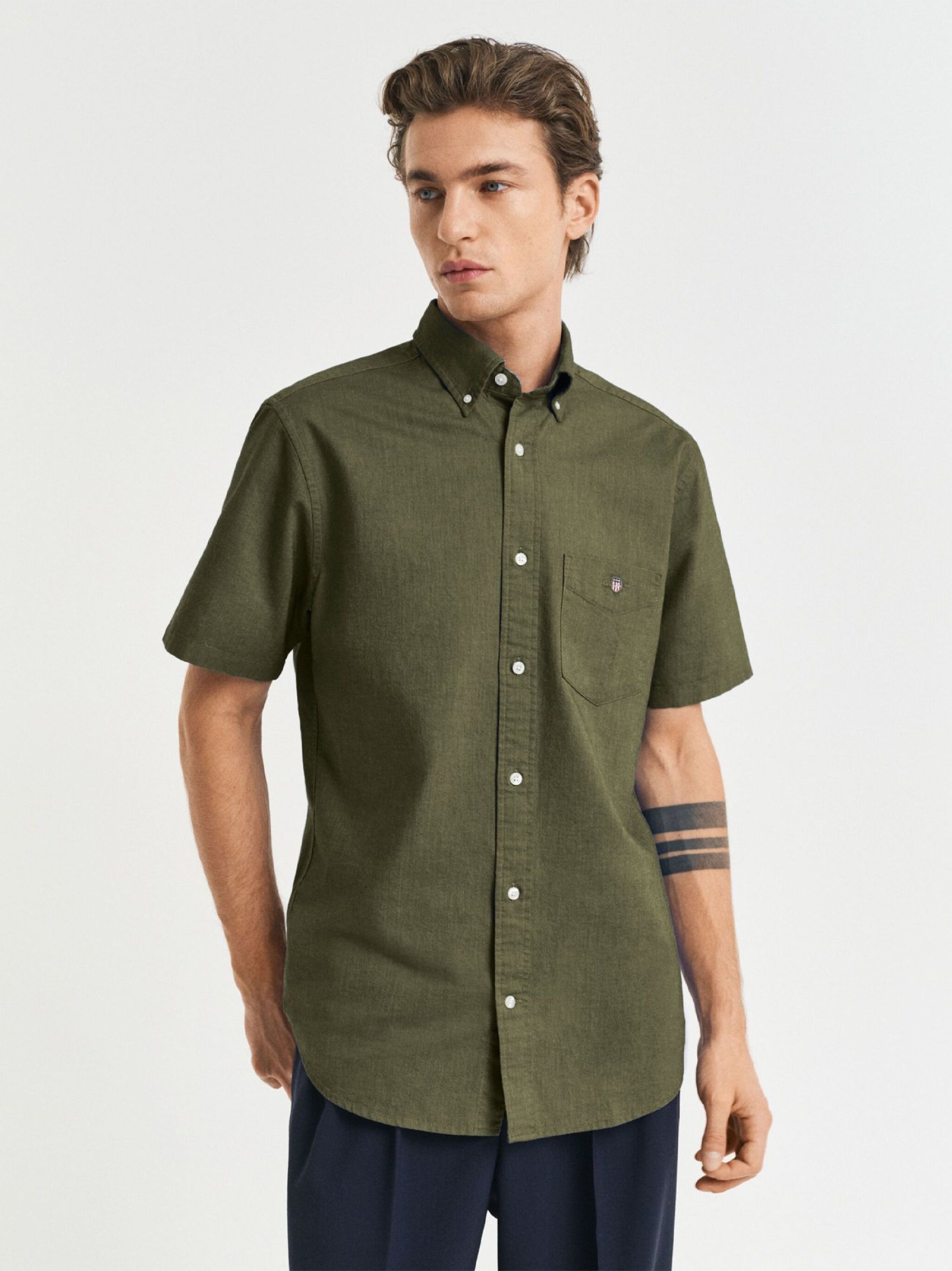 plus size green blazer dress 133 12oz USA Duck Canvas Work Shirt Moss Green – CFDCo main image 1