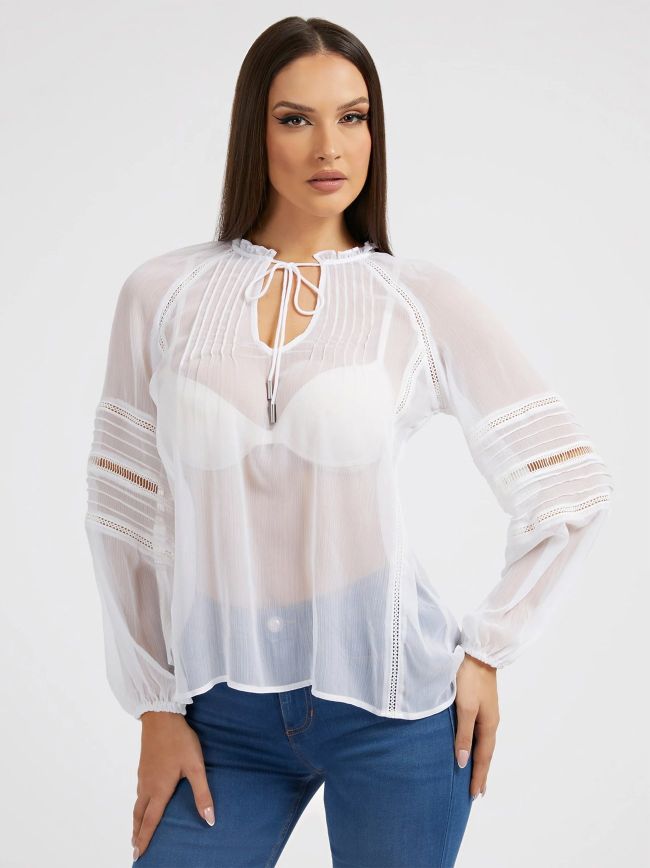 Pure Gilda Long Sleeve Trim Blouse