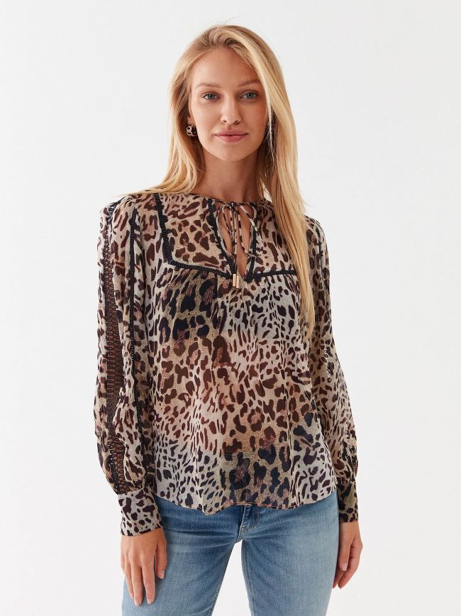 Jaguar Cat Print Long Sleeve Brigida Top