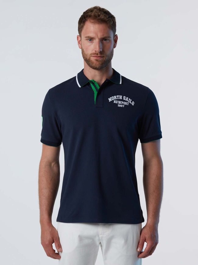 Navy Blue Embroidered Polo Shirt