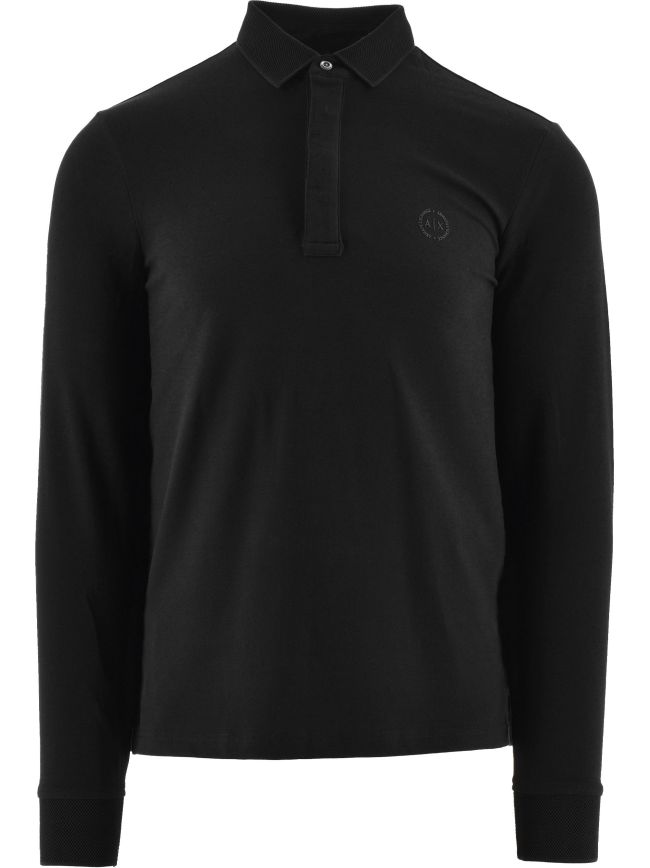 Stretch Pique Long Sleeve Polo Shirt