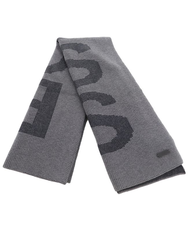 Cotton Blend Logo Structure Scarf