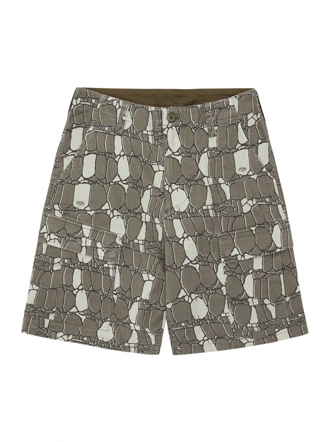 Woven Gator Camo Denim Short