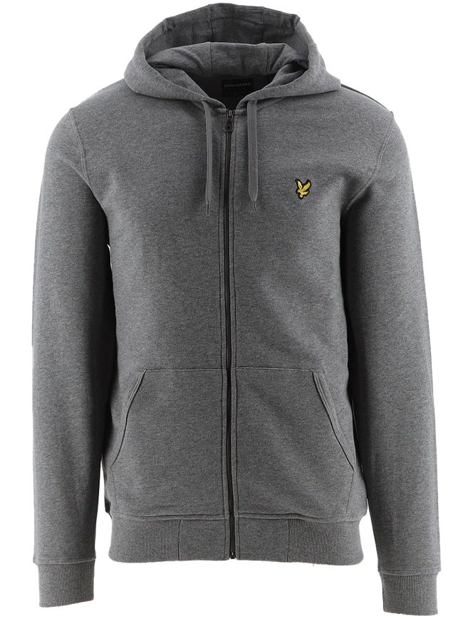 Mid Marl Zip Through Hoodie