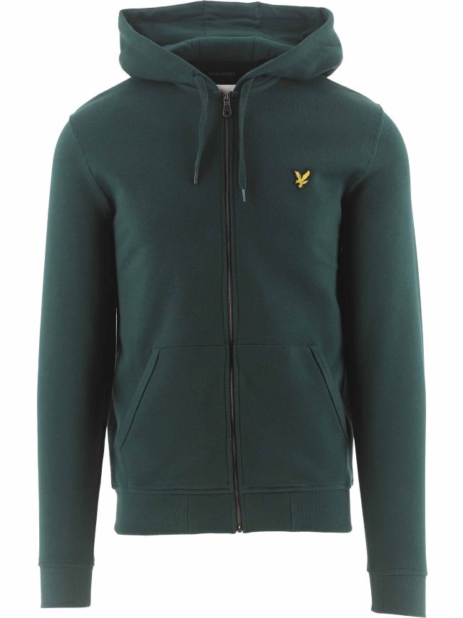 Dark Green Zip Through Hoodie
