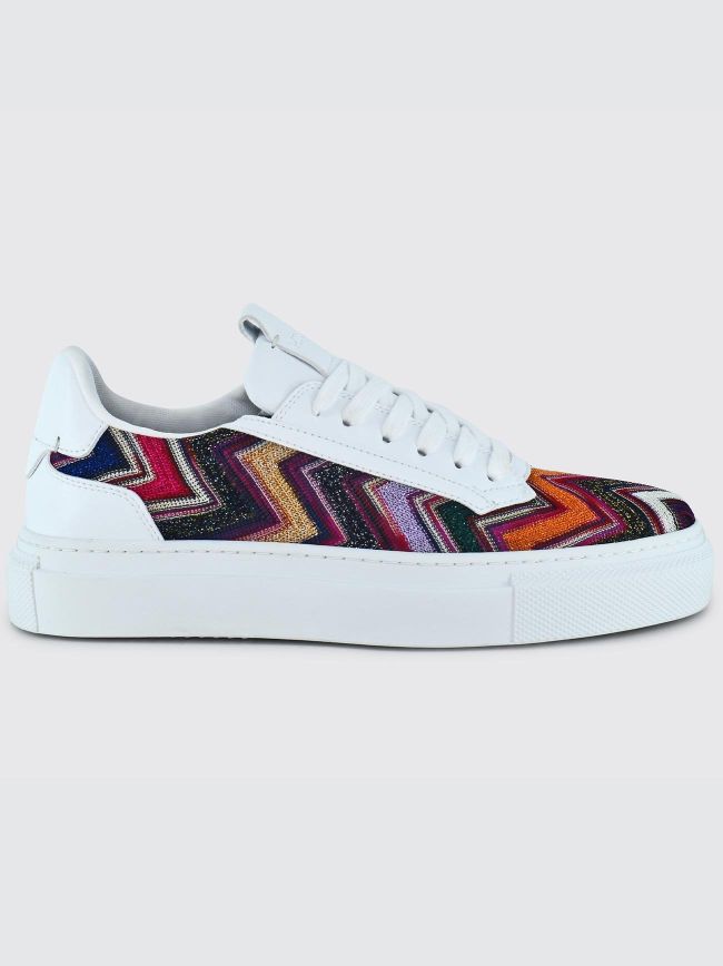 Multicoloured Fabric Lace Up Trainer