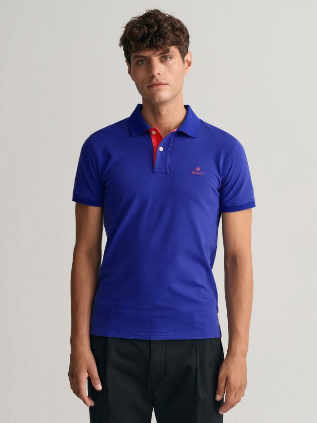 Contrast Pique Polo Shirt