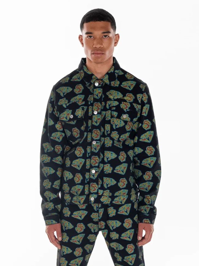 Heat Map Diamonds &amp Dollars Denim Jacket