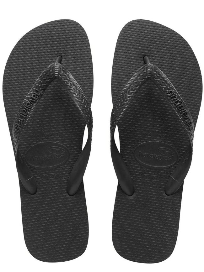 Havaianas Unisex Black Top Flip Flops