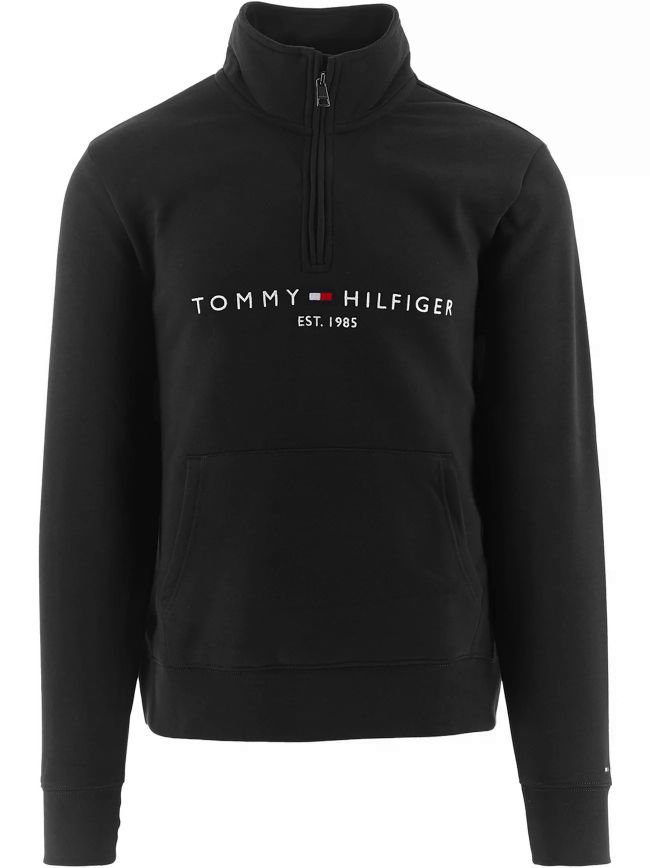Logo Mock Neck Half Zip Sweatshirt