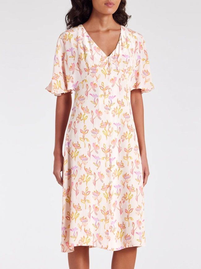 Womens Off-White Patterned Dress