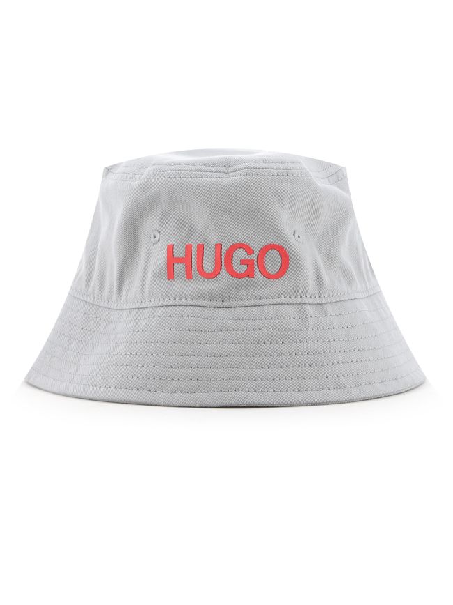 Silver Cotton Twill Logo Bucket Hat